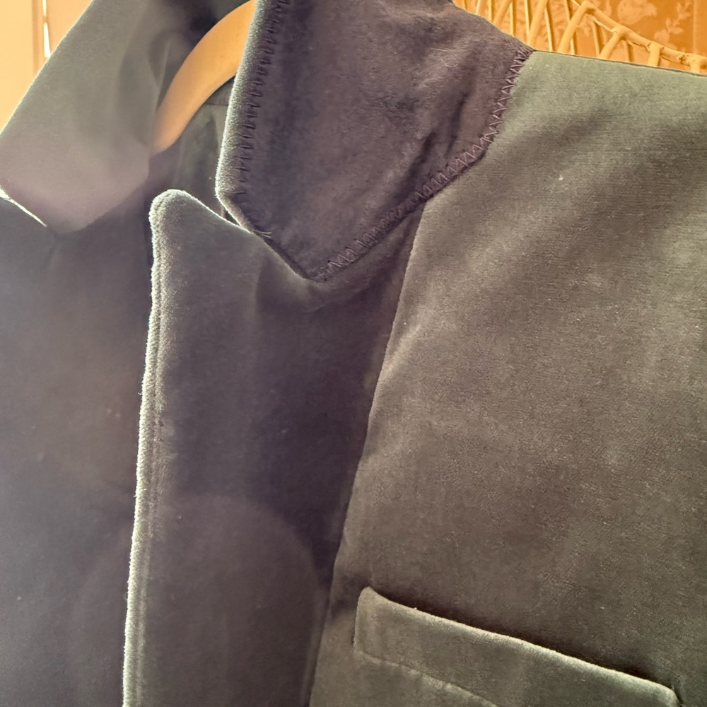 J. Crew Dark Green teal velvet Blazer - Picture 10 of 13